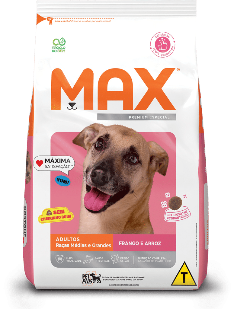 Max Cães Adulto Raças Médias e Grandes Frango e Arroz