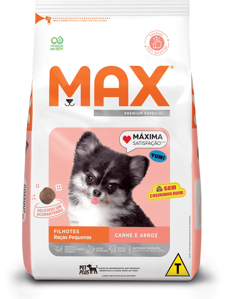 Max Cães Filhote Raças Pequenas Carne e Arroz
